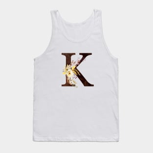 Floral Monogram K Lovely Autumn Foliage Tank Top